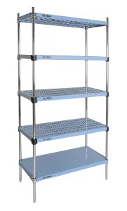 Shelving system with polymer shelves