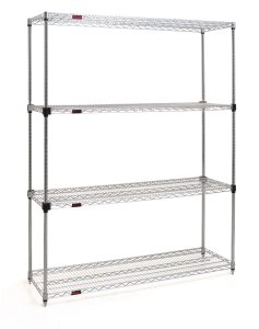 Shelving system with wire shelves
