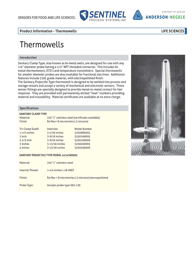 Thermowells Product Information