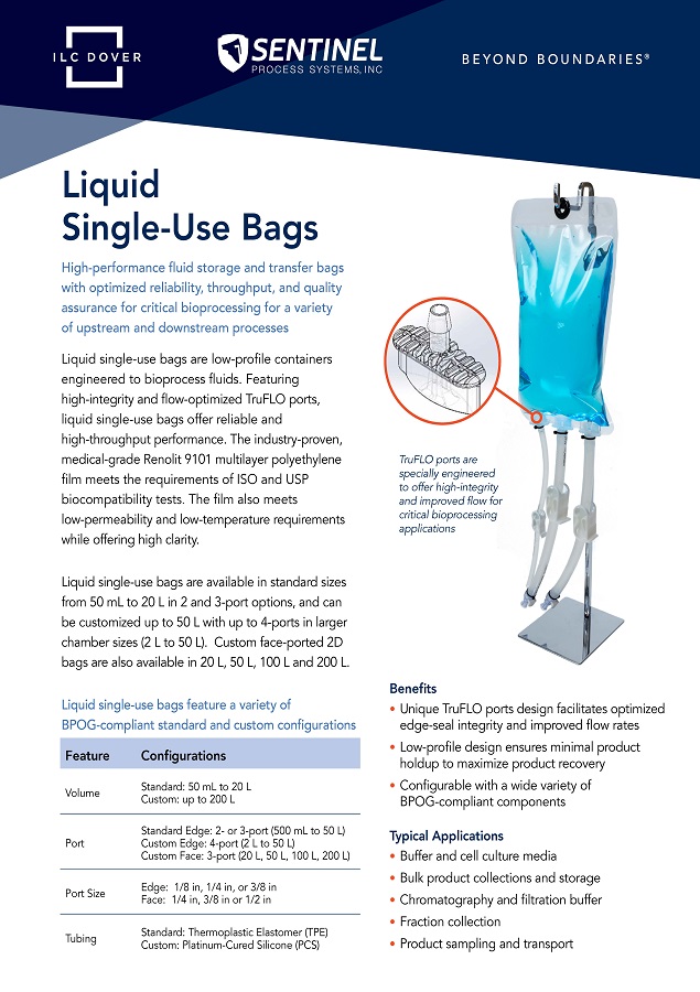 ILC Dover Liquid Single-Use Bags